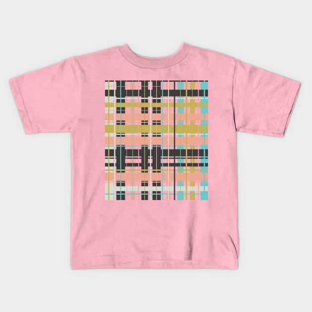 Plaid pattern Kids T-Shirt by Gaspar Avila